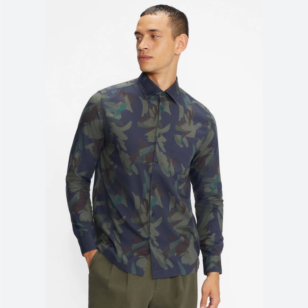 Ted Baker Fielder Camo Print Shirt-Men L